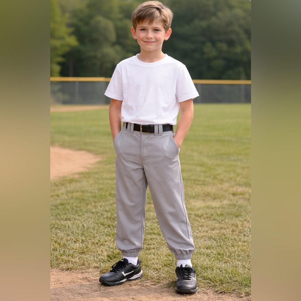 Rawlings Youth Baseball  Gray Knicker Style Elastic Hem  Pants Replacement